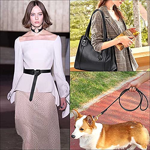 CDY Lychee Pattern Dark Brown Leather Strap 90 Inches Long 1 Inch Wide, Leather Belt Strips Very Suitable for DIY Craft Projects, Pet Collars,Belts, Keychains,Jewelry, Leather Watch (Dark Brown) - Image 5