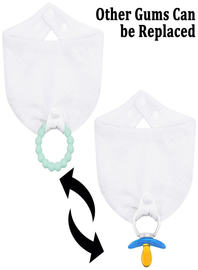 CUXFLS Baby 3-Piece Drool Towel and 2-Piece Teething Kit, 100% Cotton, Including Detachable Snap Fasteners, Soft and Skin Friendly - Color1 - Image 4