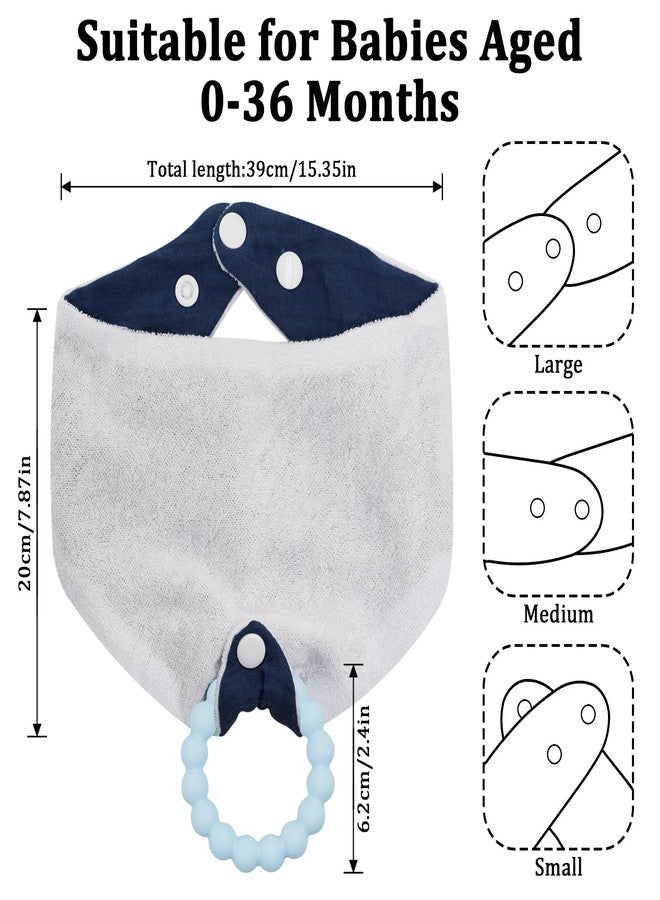 CUXFLS Baby 3-Piece Drool Towel and 2-Piece Teething Kit, 100% Cotton, Including Detachable Snap Fasteners, Soft and Skin Friendly - Color1 - Image 5