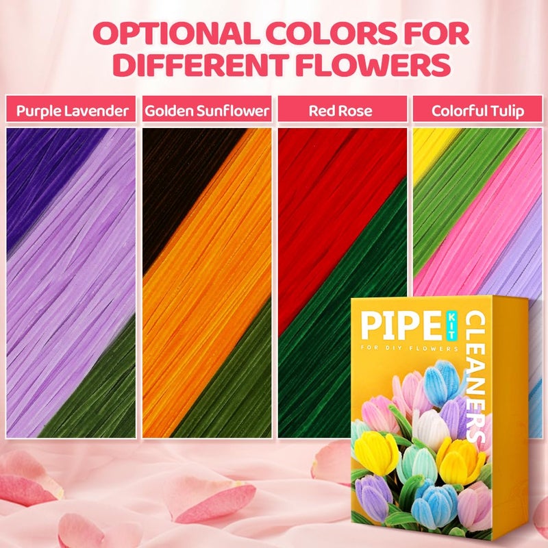 IOOLEEM Pipe Cleaners, 480pcs Brown, Flower Making, Arts and Craft Supplies, Ideas for Art Project Activity. - Image 5