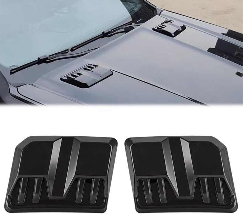2 Pcs Bonnet Air Vent Scoop for Cadillac SRX XTS STS, Auto Front Cooling Exquisite Exterior Decorative Body Styling Accent Trim Parts,Black - Image 2