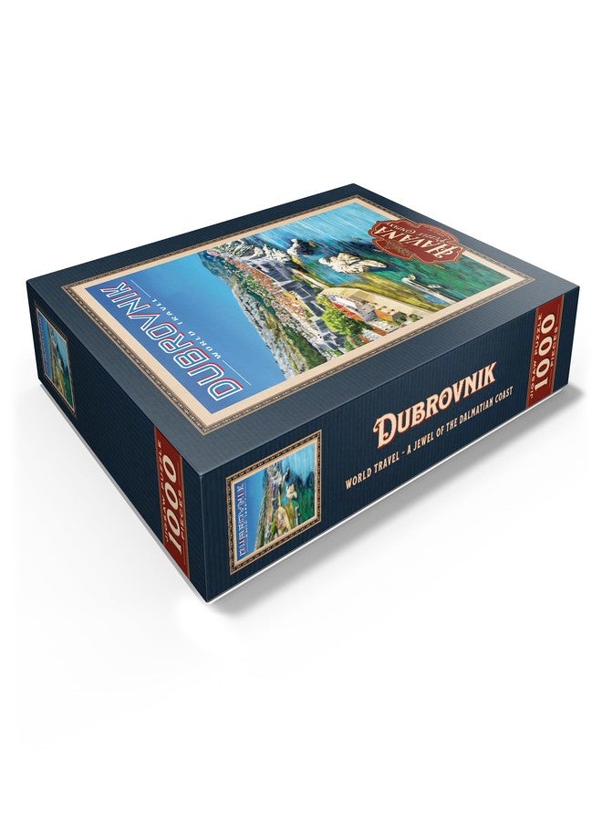 MyPuzzle.com MyPuzzle Dubrovnik, Croatia - A Jewel of The Dalmatian Coast, Vintage Travel Poster - Premium 1000 Piece Jigsaw Puzzle for Adults - Image 3