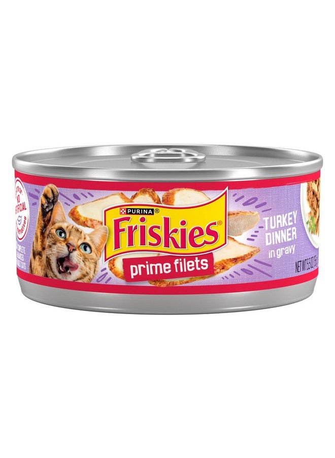 فريسكس - طعام القطط Purina Friskies Prime Filets Turkey Dinner in Wet Cat Food Gravy - (عبوة من 24 علبة) 5.5 أونصة - Image 1