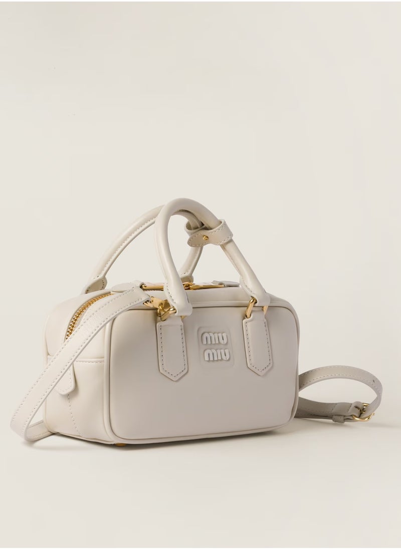Miu Miu Miu Arcadie Leather Bag, Women's Leather Tote Bag, Women's Leather Shoulder Bag, Women's Leather Cross body Bag, Hand-bag, White  - Image 2