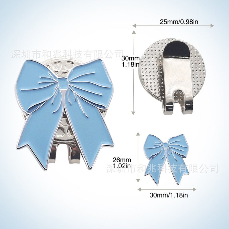 Generic Genuine golf cap clip 20 Golf Mark Mark golf cap accessories Blue bow