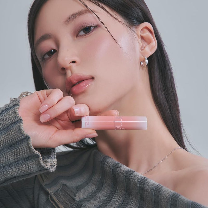 rom&nd GLASTING MELTING BALM #12 Veiled Rose - Hydrating Tinted Lip Balm & Gloss Stick | Sheer Muted Rose Nude, Crystal Water-Gloss Shine | Non-Sticky K-Beauty for Plump, Moisturized Lips - Image 3