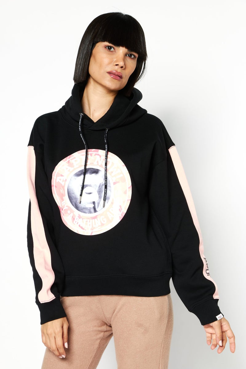 Aape By A Bathing Ape Women Sportswear Fit Outdoor Hooded Sweatshirt, Black - Image 1