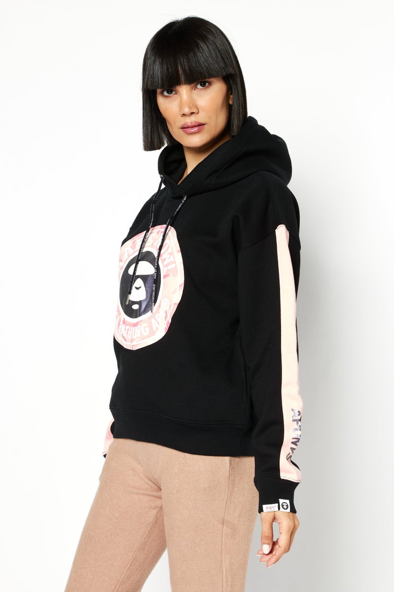 Aape By A Bathing Ape Women Sportswear Fit Outdoor Hooded Sweatshirt, Black - Image 4