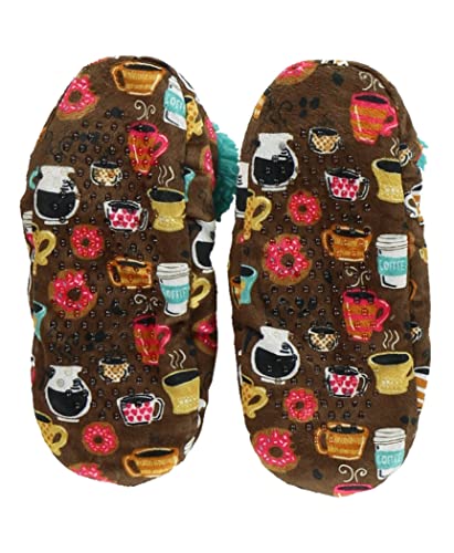 Lazy One Fuzzy Feet Slippers for Women, Cute Fleece-Lined House Slippers, Coffee, Latte Sleep, Donut, Non-Skid - Image 2