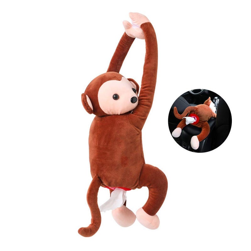 SHOPECOM Tissue Box Creative Monkey Design Tissue Holder Tissue Dispenser Tissue Cover for Car(1 pcs) - Image 1