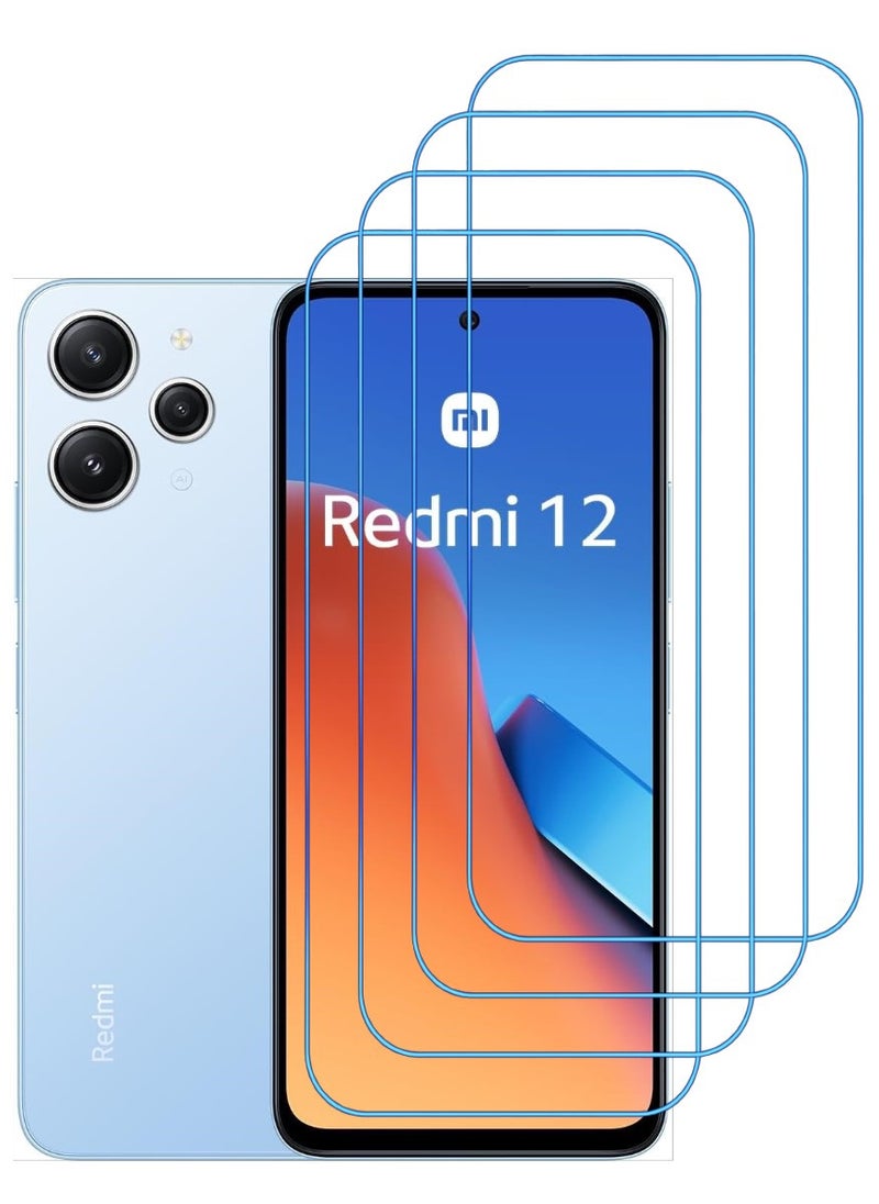 ACLIX 4 Pieces Antistatic ESD Dustproof Premium Quality High Definition Clear Tempered Glass Screen Protector Designed For Xiaomi Redmi 12 - Image 1