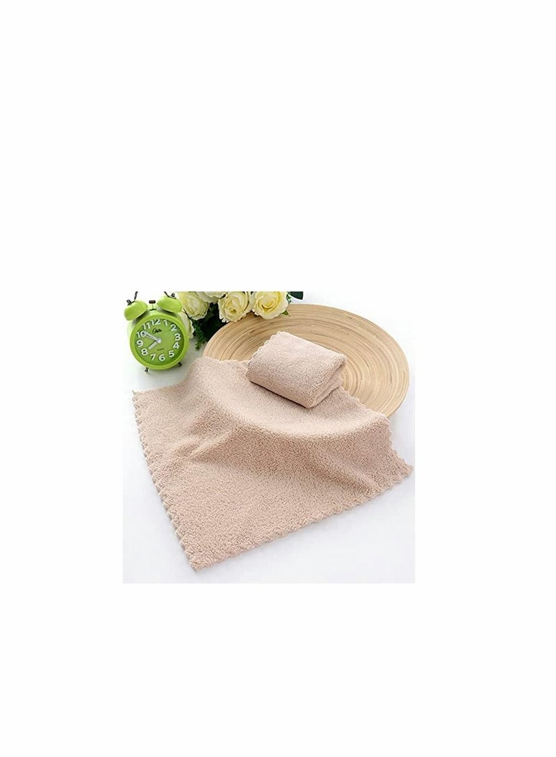 SYOSI Ultra Soft Premium Washcloths Set - 12 x 12 inches - 24 Pack - Quick Drying - Highly Absorbent Coral Velvet Bathroom (Khaki) - Image 2