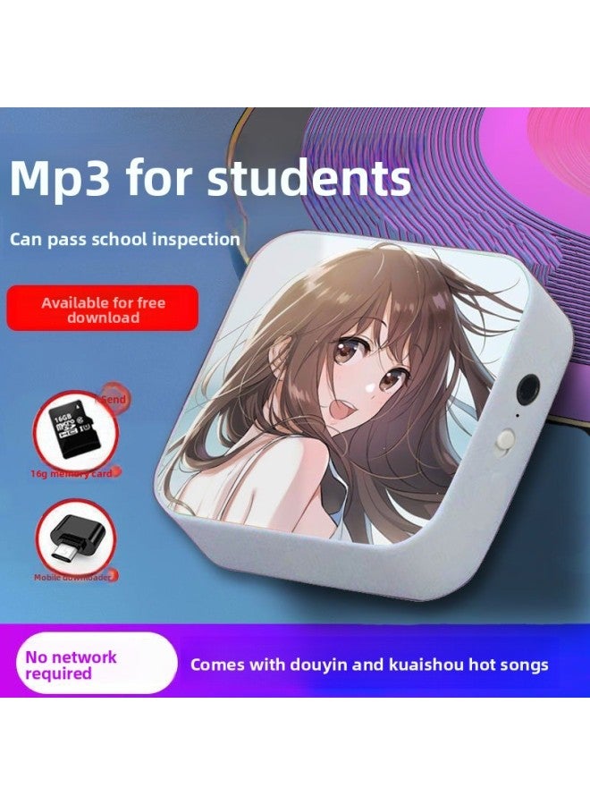 مشغل MP3 - مشغل MP3 بتقنية بلوتوث للطلاب - Sunshine Girl، سعة 16 جيجابايت - مشغل موسيقى محمول، قاموس لتعليم اللغة الإنجليزية، جهاز ووكمان، دراسة لاسلكية، يدعم ملفات MP4، استماع للامتحانات - Image 1
