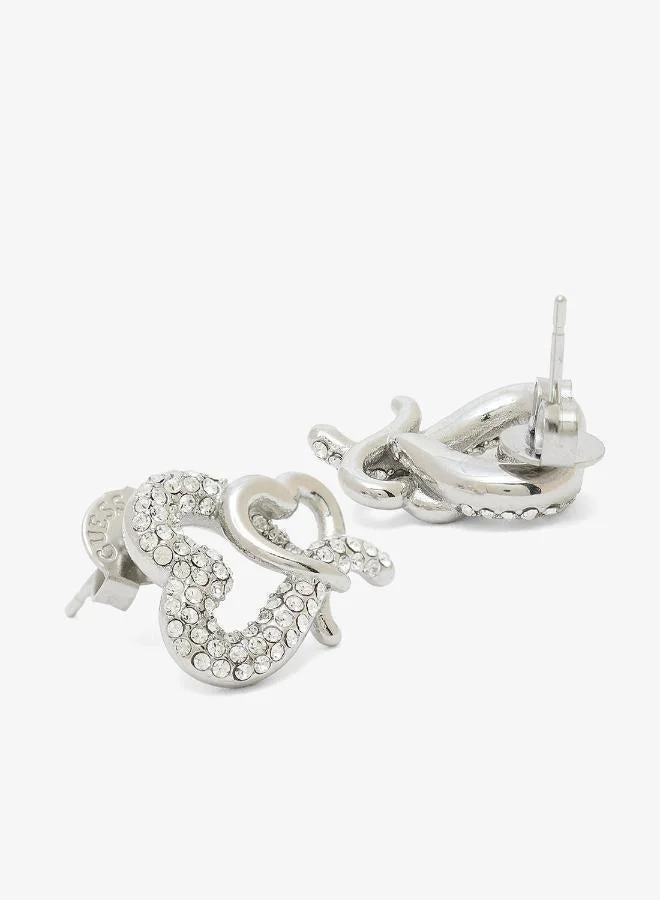 GUESS Heart Pave Studs Earrings