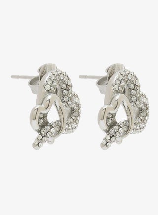 Heart Pave Studs Earrings