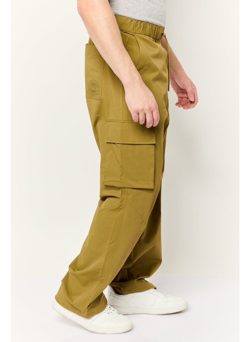 ESPRIT Men Regular Fit Plain Cargo Pants, Olive  - Image 4