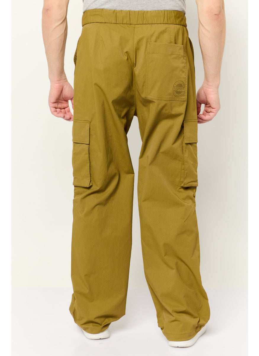 ESPRIT Men Regular Fit Plain Cargo Pants, Olive  - Image 2