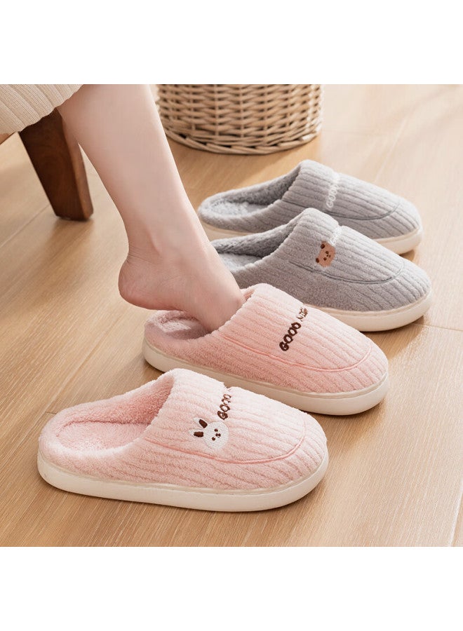 Tzldn Men's Cotton Slippers, Non-slip Thick Sole, Indoor Warm Home Shoes, Autumn And Winter Double Cotton Shoes, Couple's Half-covered Cotton Shoes, Men's Style - Image 4