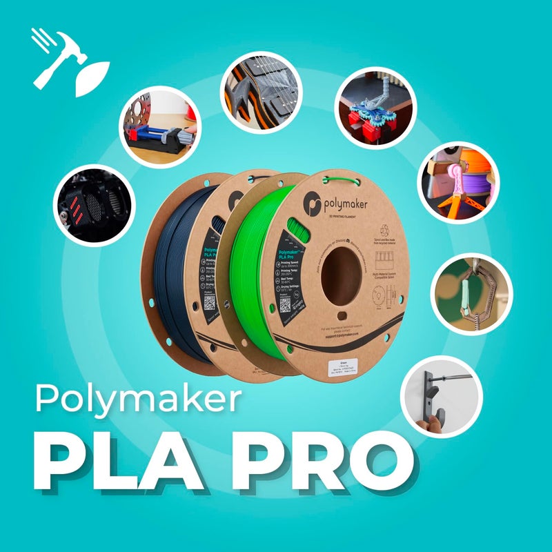 Polymaker PLA Pro 3D Printing Filament Black 1.75mm 1KG, High-Impact Tough PLA, Fast Printing up to 300mm/s, High Speed New Formula, Easy to Print on Most FDM Printers, No Enclosure Required - Image 2