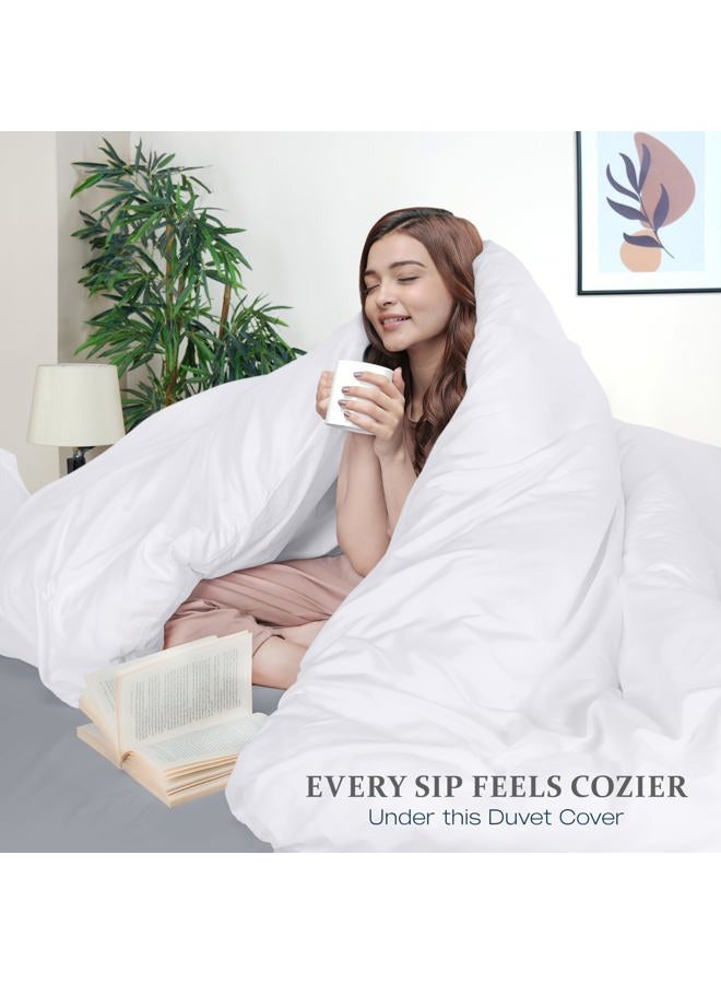 Utopia Bedding Duvet Cover Queen Size Set - 1 Duvet Cover with 2 Pillow Shams - 3 Pieces Comforter Cover with Zipper Closure - Ultra Soft Brushed Microfiber, 90 X 90 Inches (Queen, White) - Image 3