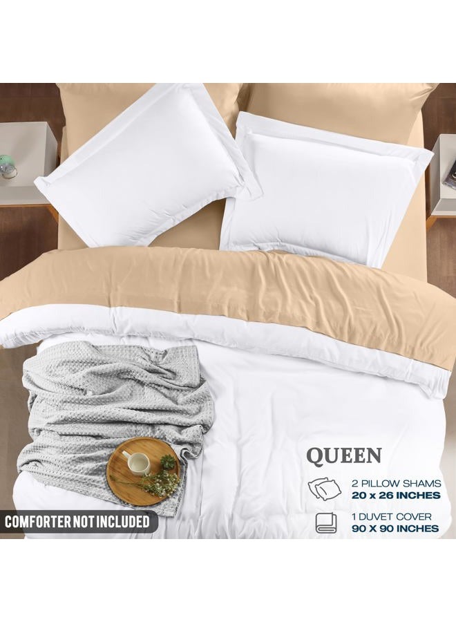 Utopia Bedding Duvet Cover Queen Size Set - 1 Duvet Cover with 2 Pillow Shams - 3 Pieces Comforter Cover with Zipper Closure - Ultra Soft Brushed Microfiber, 90 X 90 Inches (Queen, White) - Image 2