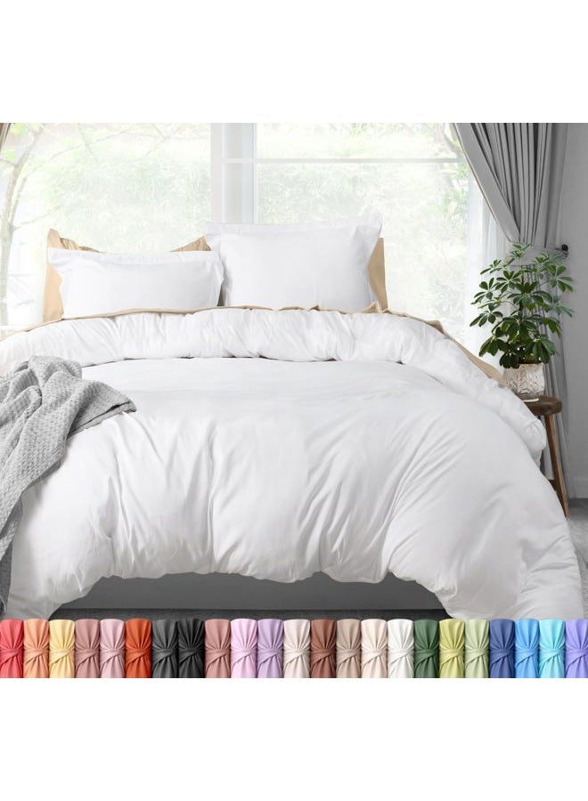 Utopia Bedding Duvet Cover Queen Size Set - 1 Duvet Cover with 2 Pillow Shams - 3 Pieces Comforter Cover with Zipper Closure - Ultra Soft Brushed Microfiber, 90 X 90 Inches (Queen, White) - Image 1