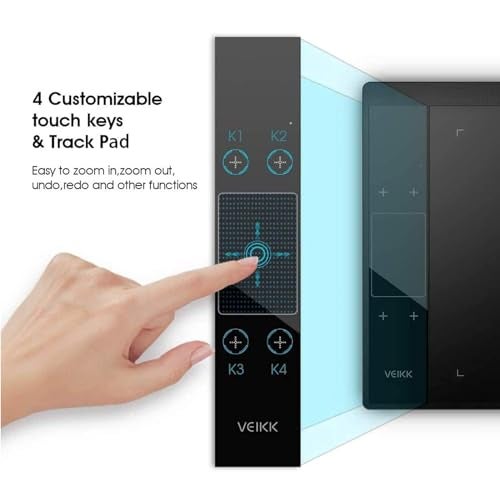 VEIKK A30 V2 Drawing Tablet 10x6 Inch Graphics Tablet with Unique Touch Gesture Pad 8192 Pressure BatteryFree Pen 4 Hotkeys Compatible Windows Mac Android Linux Beginner Student Friendly - Image 3