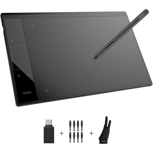 VEIKK A30 V2 Drawing Tablet 10x6 Inch Graphics Tablet with Unique Touch Gesture Pad 8192 Pressure BatteryFree Pen 4 Hotkeys Compatible Windows Mac Android Linux Beginner Student Friendly - Image 1