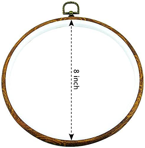 GuoFa 8'' Round Embroidery Hoops -guofa 5PCS 21CM Display Cross Stitch Hoop Frame, Imitated Wood Embroidery Hoop Ring Sewing Crafts Hanging Decoration - Image 5