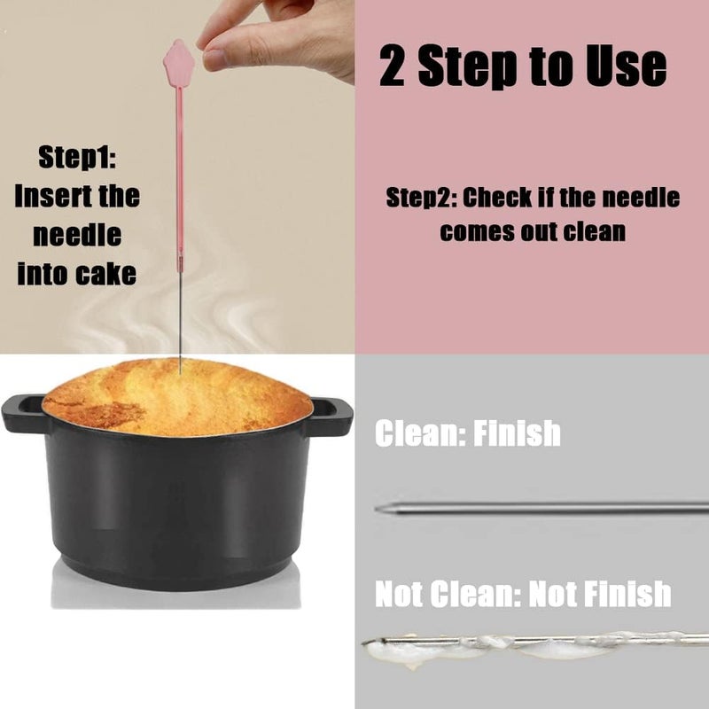 koofull Foldable Cake Tester for Baking Doneness Stainless Steel Needle Stick, Safe to Use, Folding Pasta Muffin Bread Tester, Baking Accessory - Image 2