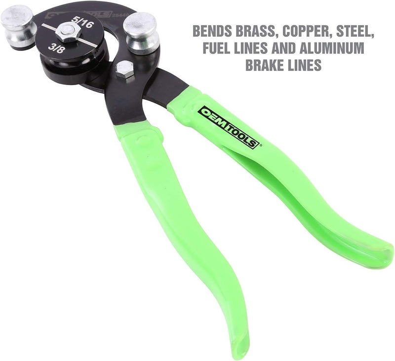 OEMTOOLS 25440 Professional Tube Bending Pliers, Stainless Steel Brake Line Bender Tool, 5/16", 3/8", 3/16", and 1/4" Manual Pipe And Tube Bender - Image 5