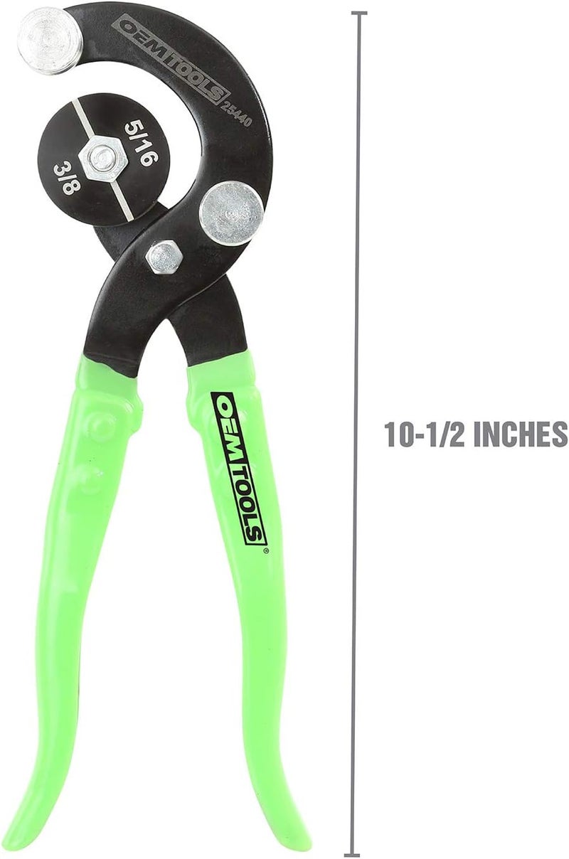 OEMTOOLS 25440 Professional Tube Bending Pliers, Stainless Steel Brake Line Bender Tool, 5/16", 3/8", 3/16", and 1/4" Manual Pipe And Tube Bender - Image 2