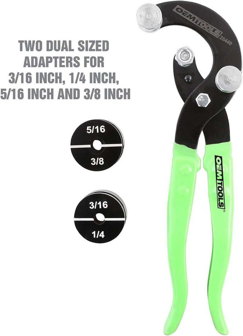 OEMTOOLS 25440 Professional Tube Bending Pliers, Stainless Steel Brake Line Bender Tool, 5/16", 3/8", 3/16", and 1/4" Manual Pipe And Tube Bender - Image 4