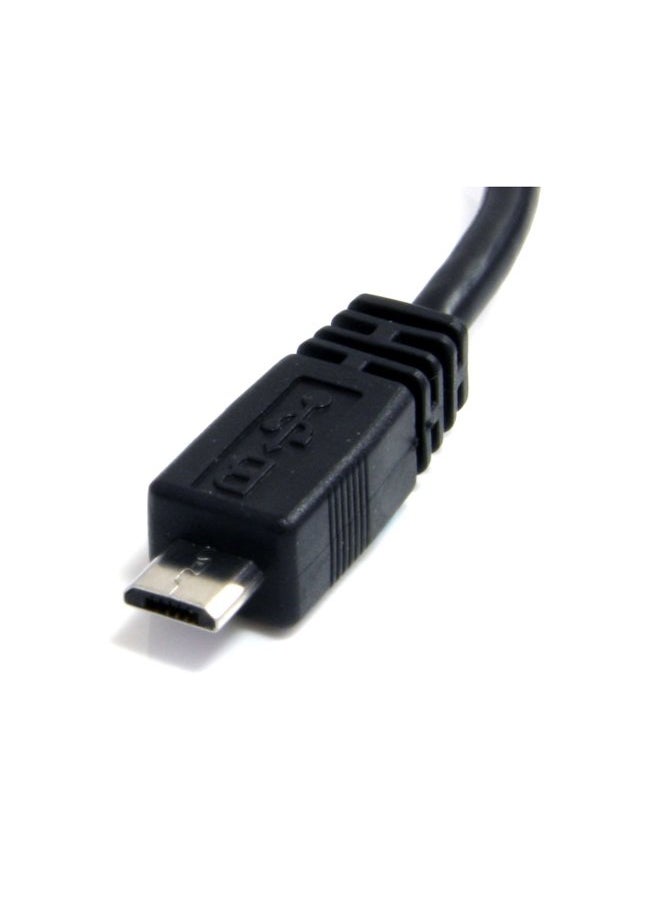 StarTech 6in Micro USB Cable - A to Micro B - USB to Micro B - USB 2.0 A Male to USB 2.0 Micro-B Male - 6-inches - Black (UUSBHAUB6IN)  - Image 3