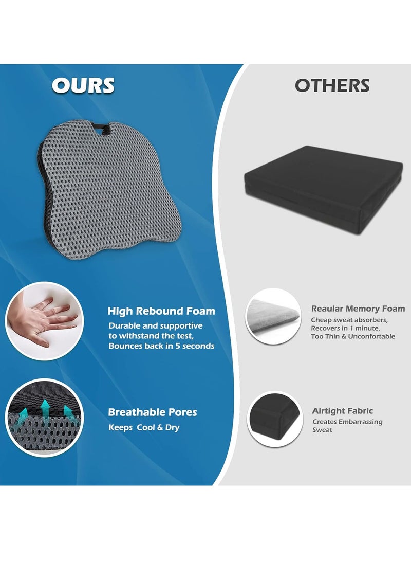 XiuWoo Breathable Memory Foam Wedge Shape Seat Pillow, Office Seat Cushion, Booster Seat Pad for Car Seat Driver to Improve Driving View for Car Home Office  - Image 3