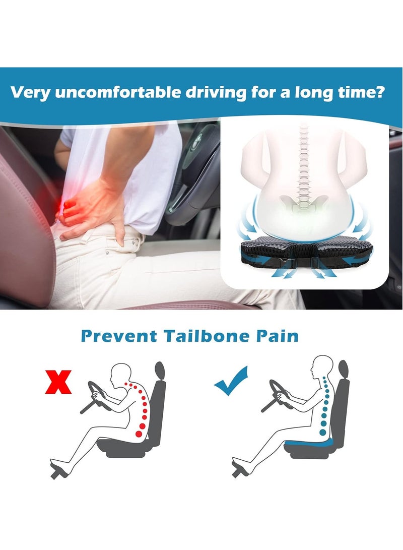 XiuWoo Breathable Memory Foam Wedge Shape Seat Pillow, Office Seat Cushion, Booster Seat Pad for Car Seat Driver to Improve Driving View for Car Home Office  - Image 4