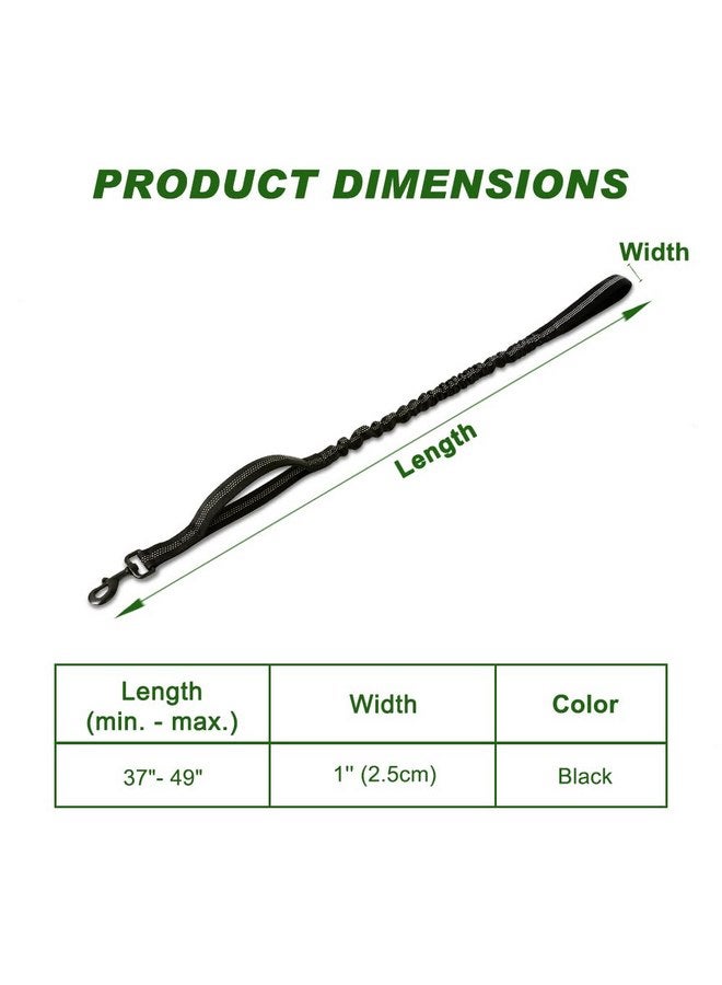 Eagloo Tactical Dog Leash, Military Training Bungee Leash for Large Dogs with Shock Absorption, Heavy Duty Dog Leash with 2 Padded Control Handles, Black 5.2FT - Image 2