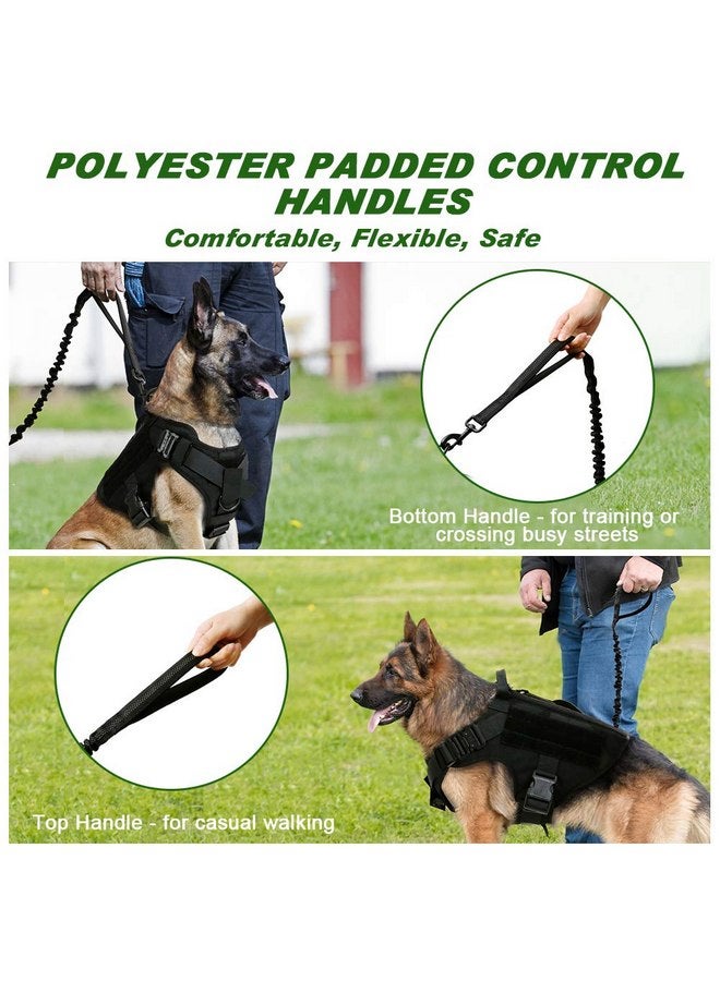 Eagloo Tactical Dog Leash, Military Training Bungee Leash for Large Dogs with Shock Absorption, Heavy Duty Dog Leash with 2 Padded Control Handles, Black 5.2FT - Image 4