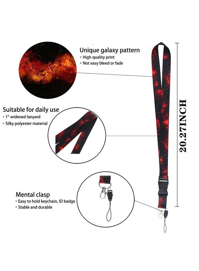 DMLSKY DMLSKY Black Red Lanyard for Keys Keychain ID Badge Holder with Safe Removable Black Buckle & Metal Spring Clip Cool for Guy Adult Teen - Image 2