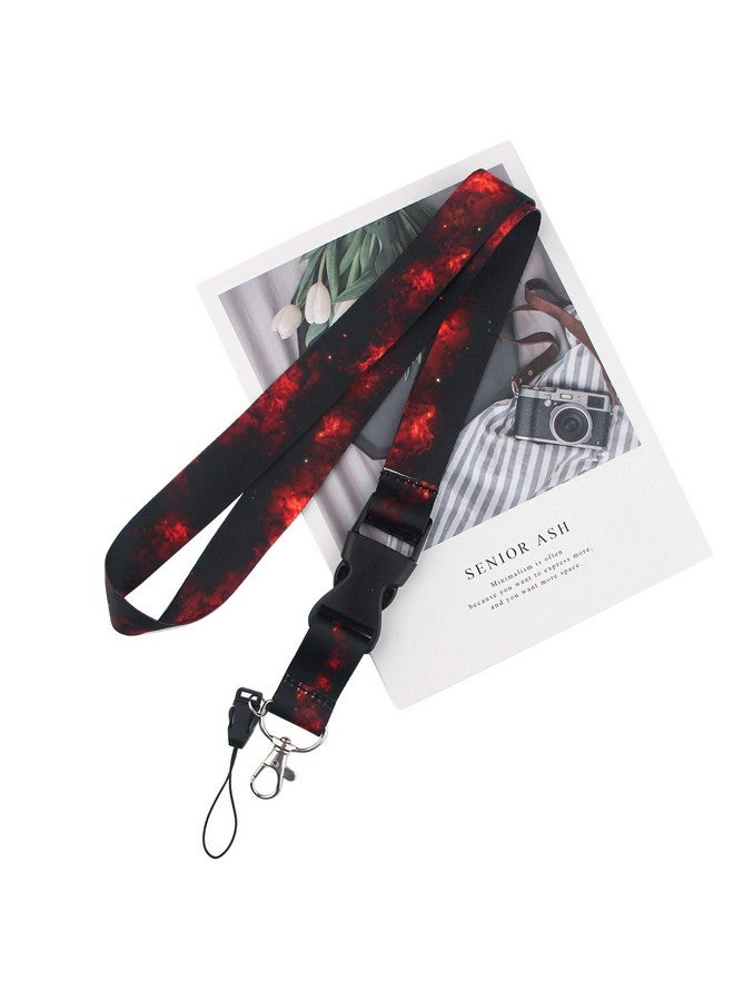 DMLSKY DMLSKY Black Red Lanyard for Keys Keychain ID Badge Holder with Safe Removable Black Buckle & Metal Spring Clip Cool for Guy Adult Teen - Image 4