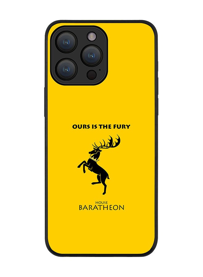 Stylizedd Cover for iPhone 15 Pro Case Rugged Black Slim fit Soft Flexible Anti Drop TPU Gel Thin Protective Phone Cases - GOT House Baratheon  - Image 1