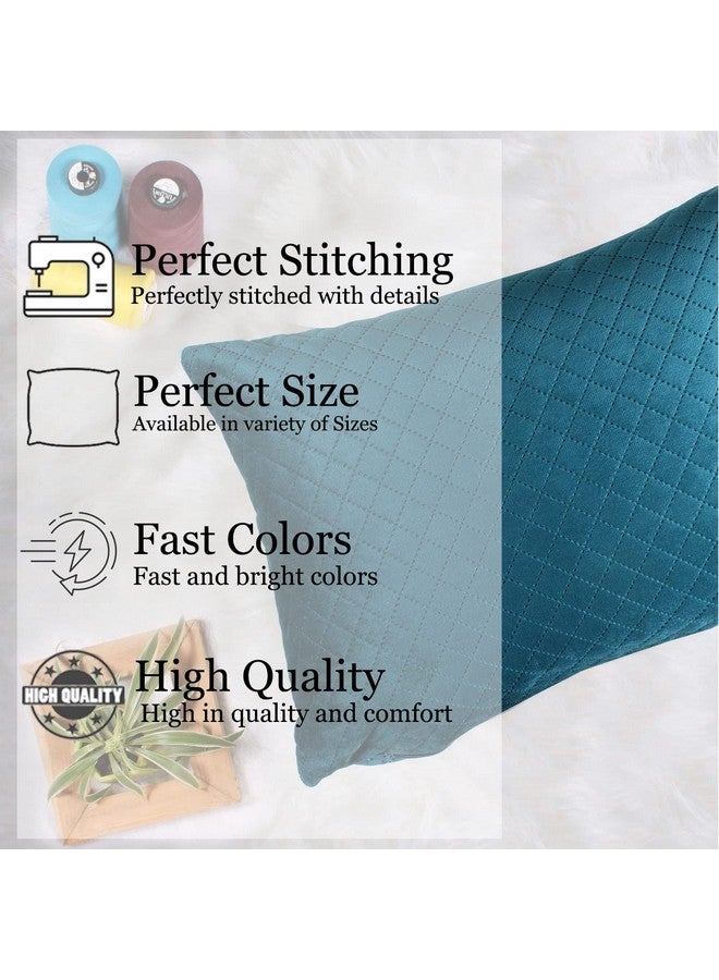 STITCHNEST مجموعة من 2 غطاء وسادة | مخمل مبطن | أخضر كاسلتون | مظهر ناعم وعالي الجودة | 12x18 بوصة | مناسب للأريكة وديكور غرفة المعيشة - Image 2