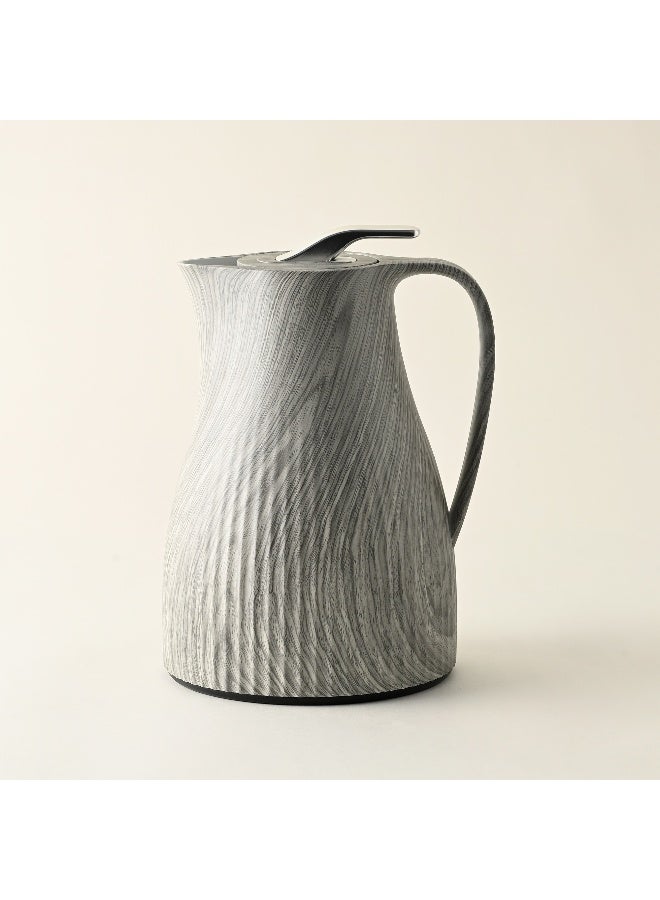 Dallaty plastic vacuum flask grey wooden 1L - Image 1