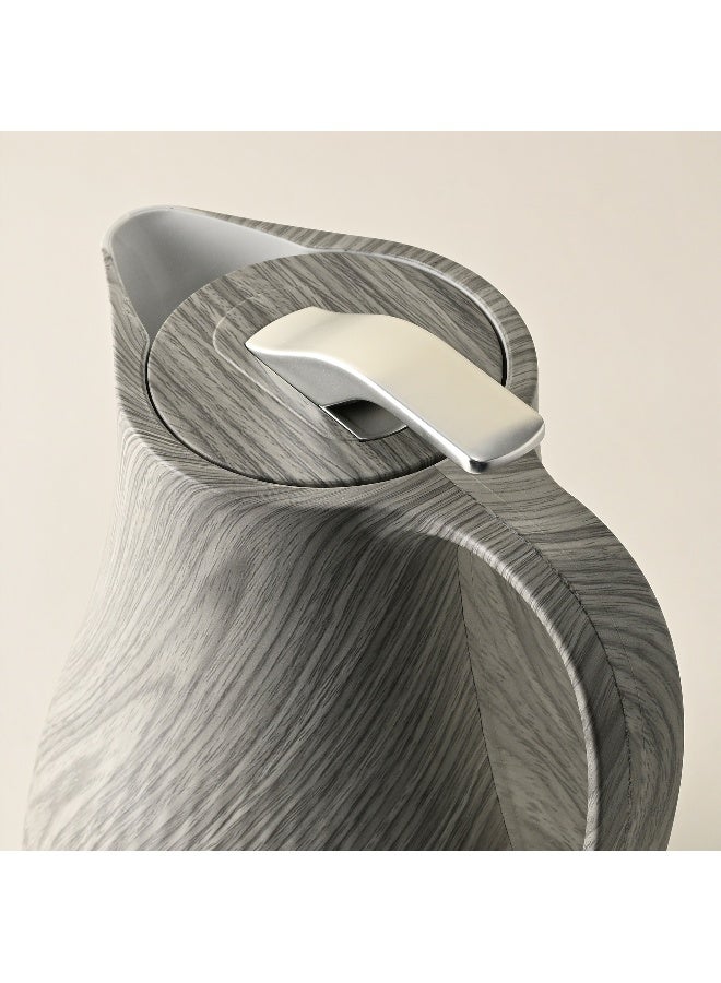 Dallaty plastic vacuum flask grey wooden 1L - Image 2