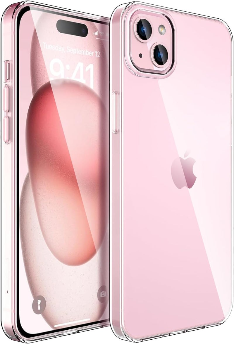 Nishtech غطاء خلفي شفاف هجين ناعم رفيع مضاد للغبار مع حماية الكاميرا لجهاز آيفون 15 (2023) - Image 1