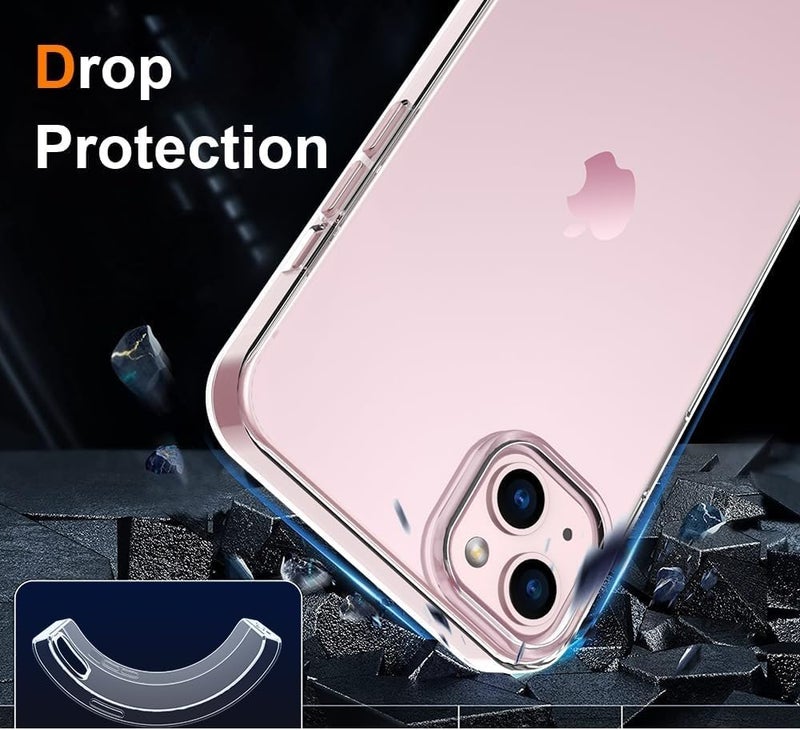 Nishtech غطاء خلفي شفاف هجين ناعم رفيع مضاد للغبار مع حماية الكاميرا لجهاز آيفون 15 (2023) - Image 4