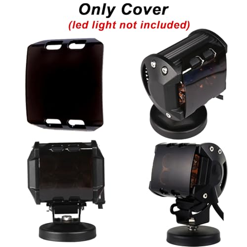 VKBYNG 2PCS 4 Inch Led Pods Light Covers Off Road Lights Cover Light Bar Lens Cover Protective Dustproof Covers for ATV UTV SUV Truck 4" LED Work Lights Fog Lights Driving Lampshade(2PCS Smoke Black Covers) - Image 4