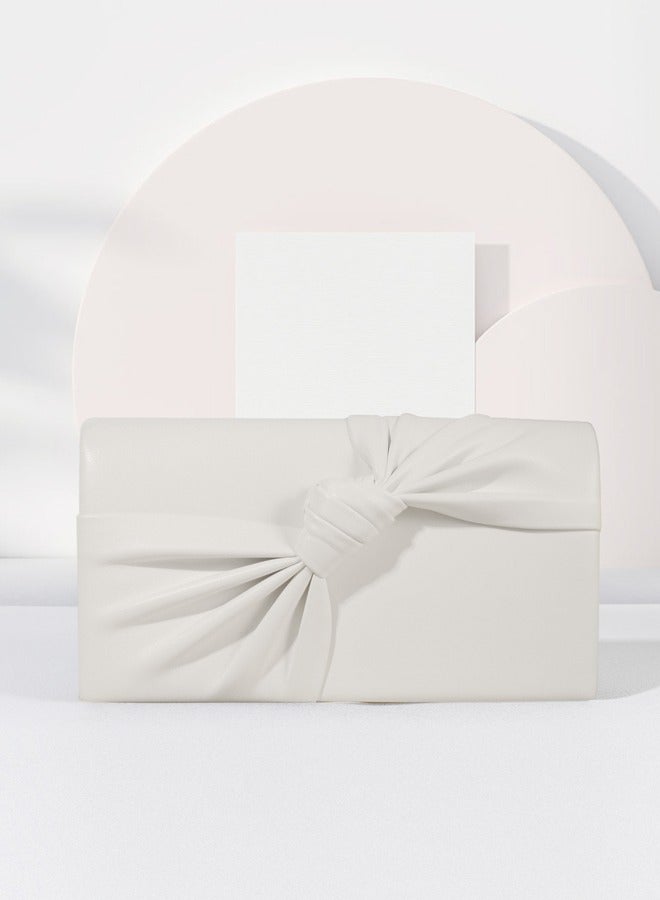 Women's popular simple crinkle white clutch for parties, meetings and wedding dinner clutches, fashionable luxury designer products  - Image 5