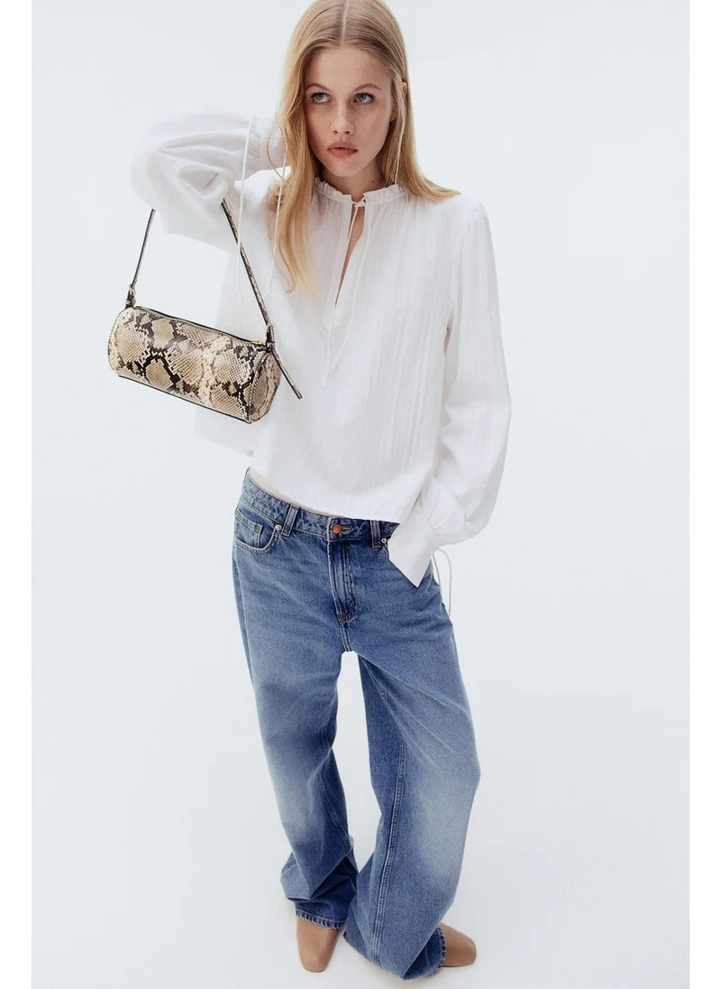 اتش اند ام Tie-detail cotton blouse