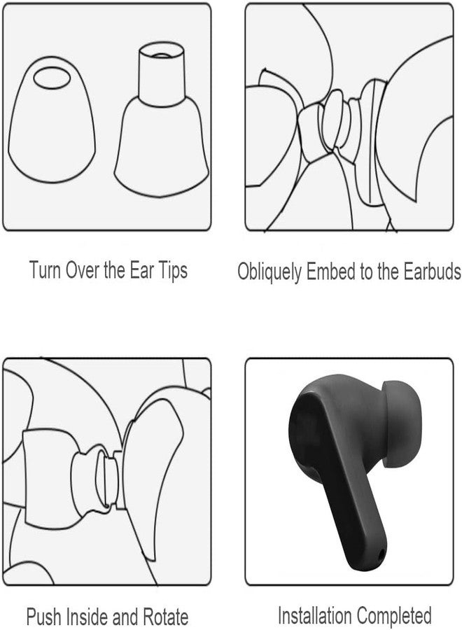 ALXCD Ear Tips Compatible with JBL Vibe Beam Headphones, 6 Pairs S/M/L Sizes Replacement Soft Silicone Earbuds Tips Eartips Ear Gel Tips, Compatible with JBL Vibe Beam, Black - Image 3